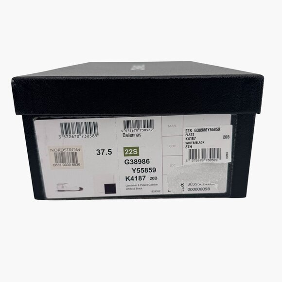 Chanel CC Camellia Ankle Chain White Cap Toe Ballet Flats Size 37.5 US 6.5-7 - Picture 15 of 15